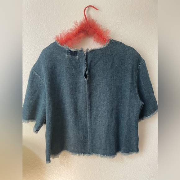 Simon Miller Denim Fringe Top s - Picture 3 of 3